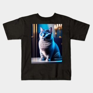 Add Some Furry Blue Fun to Your Life with British Shorthair Art Kids T-Shirt